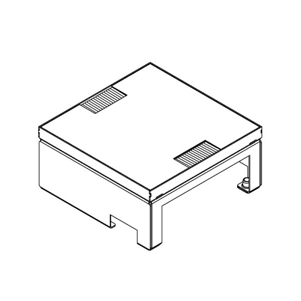 Produktbild UBD 210 203  -  Unterflur-Bodendose UBD 210 inkl. belegtem Deckel aus Chromstahl, geschliffen, und 2 Bürstenauslässe